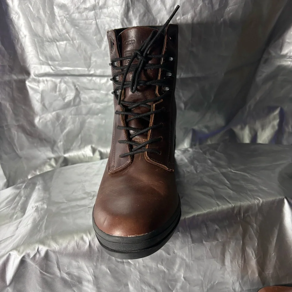 Ariat Brown Leather Lace Up Winter Work Riding Boots Red Flannel Lined Men’s 6.5 Ariat® Men main image 3